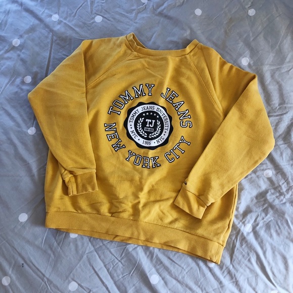 mustard tommy hilfiger jumper